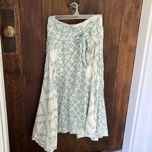 Free People Luna Light Printed Midi Skirt Boho NWT